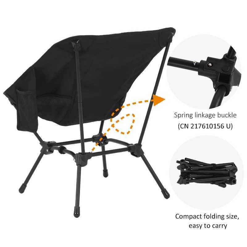 Square Structure Beach Fishing Stool Convenient FourCorner Camping Folding Chair Lightweight Iron Tube Moon Chair J250930