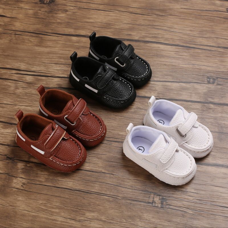 Little Kid Leather Shoes Infant Anti-slip Soft Bottom Baby Unisex Casual Shoes Kidszworld Newborn Toddler First Walkers Crib Shoes 0-18M K0446