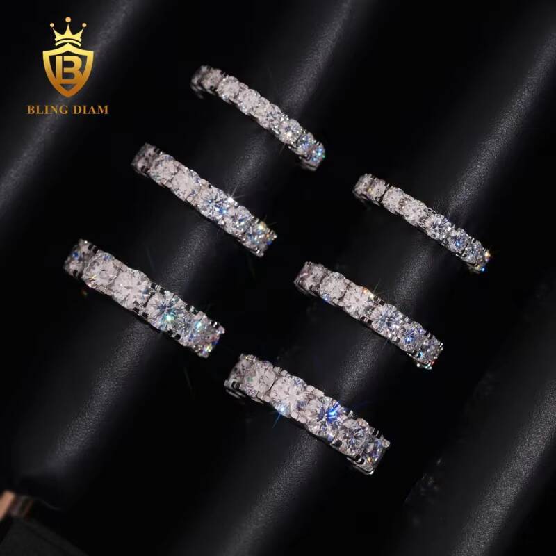 New Arrival Full Diamond Rings VVS1 Moissanite With Stones Mens Rings Womens Gra Certificate Past Diamond Test Hip Hop Style