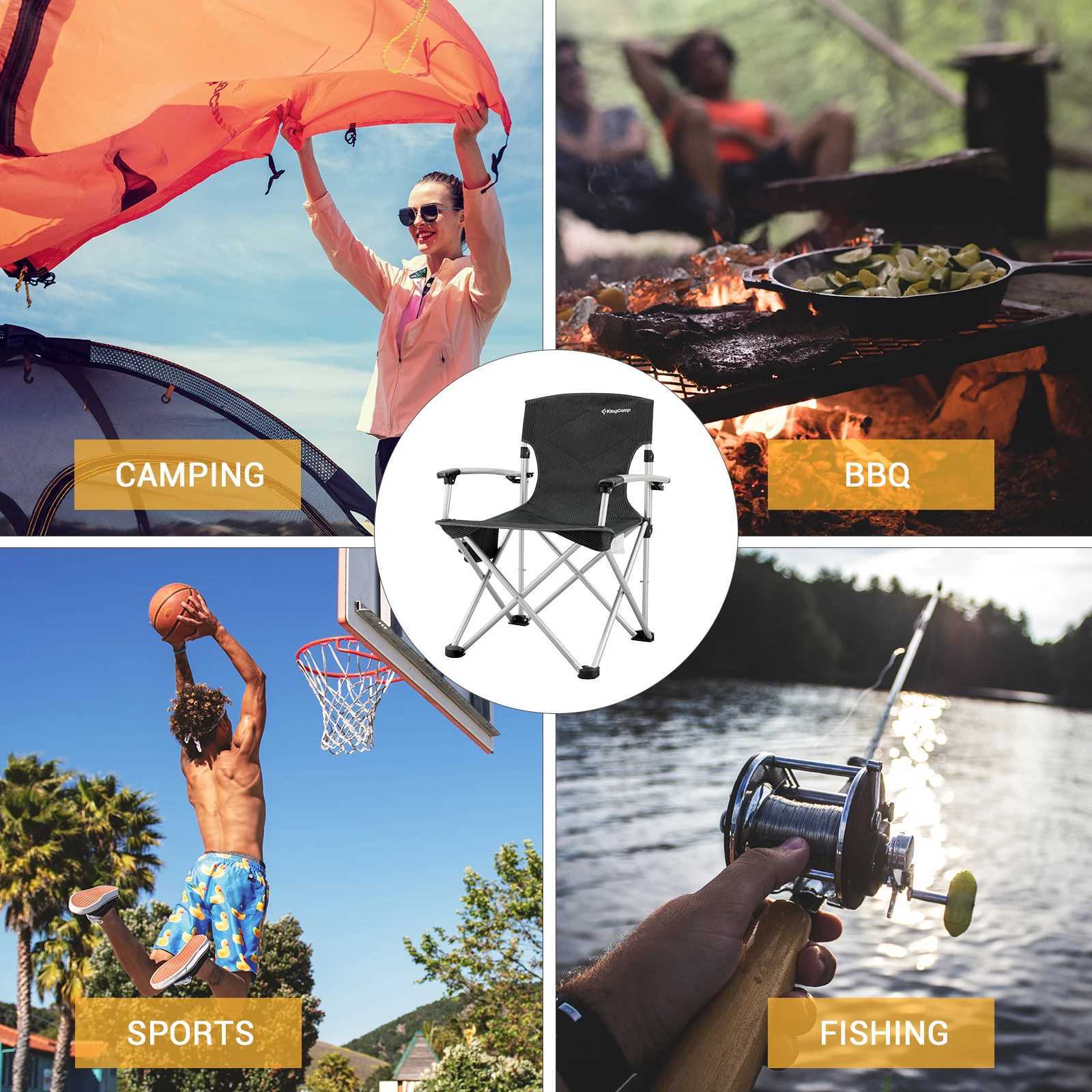 KingCamp armchair outdoor sports camping lawn fishing cup holder with padded storage bag J250930