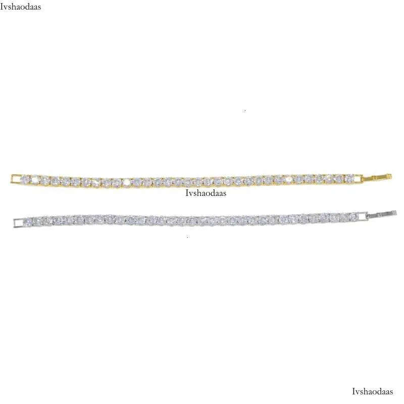 Hip Hop 3mm-4mm-5mm6mm Tennis Men's Chain Women's Pulseiras Jewelry Bracelet