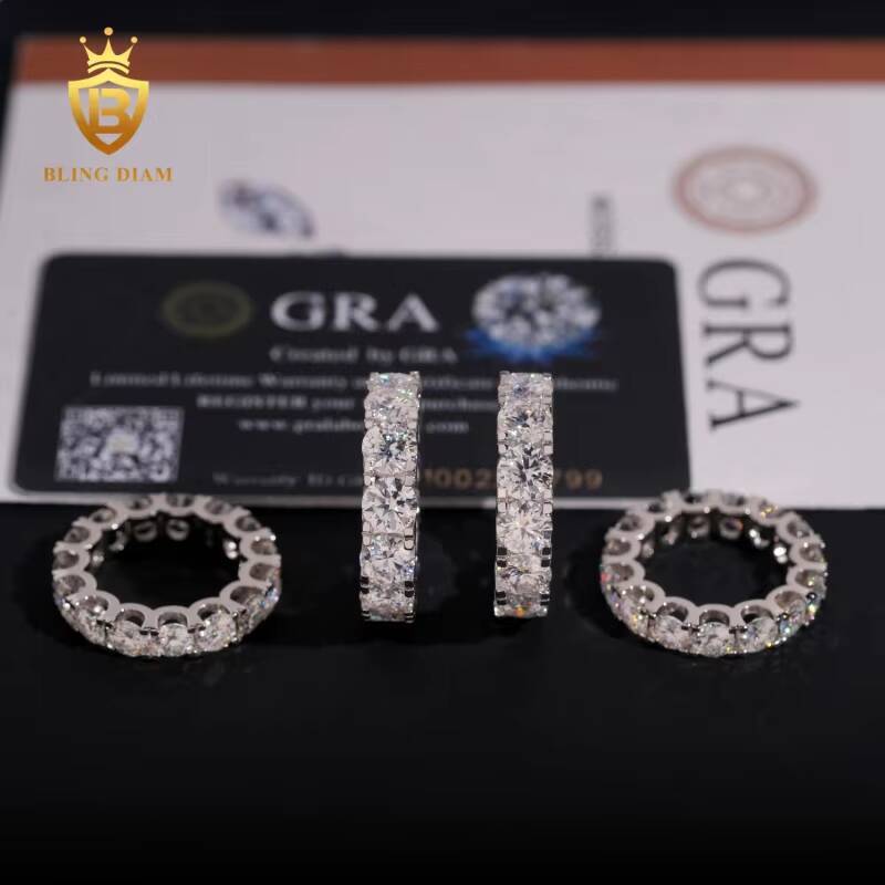 New Arrival Full Diamond Rings VVS1 Moissanite With Stones Mens Rings Womens Gra Certificate Past Diamond Test Hip Hop Style