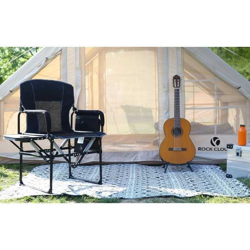 Folding Camping Chair with Storage Pocket and Side Table Compact Portable Camp Chairs Outdoor for Camp Lawn Hiking Fi J250930