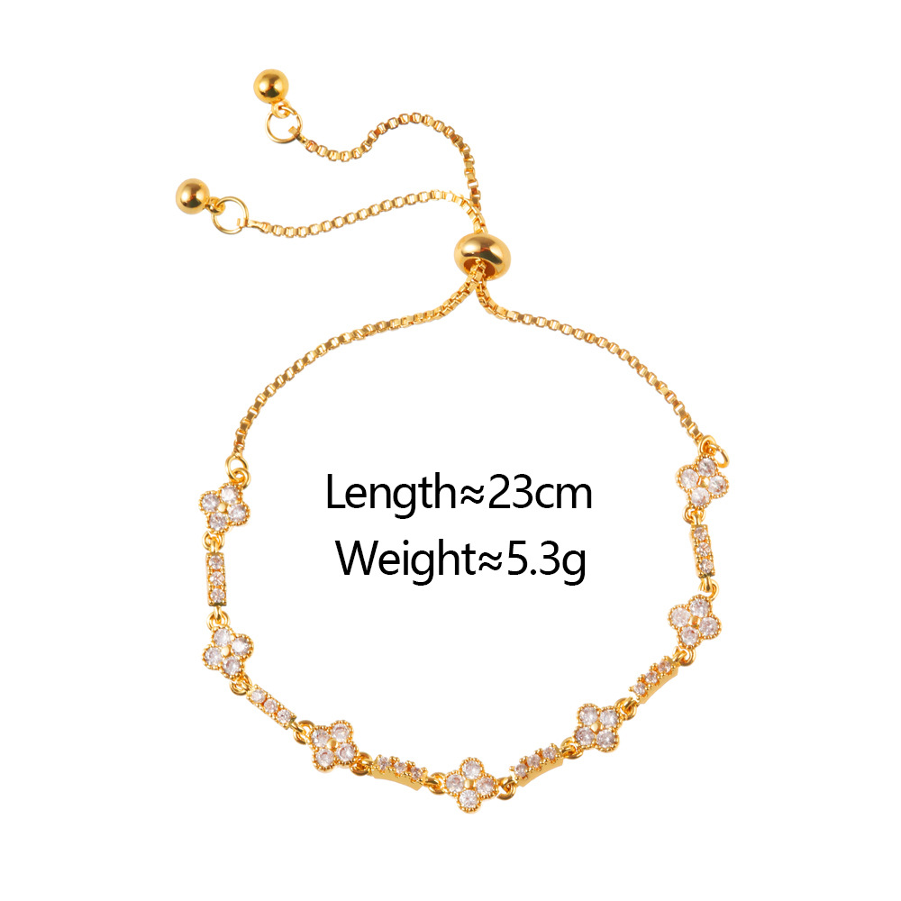 Korean Style Light Exquisite High-End Zircon Flower Bracelet Commuting Versatile Niche Design Fashionable Elegant Jewelry
