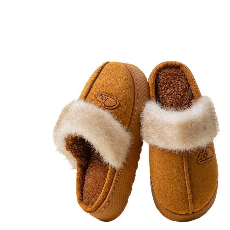 Furry Women, Outdoor Wear, 2025 New Style, Sheepskin Snow Boots, Thick Sole, Fleece Lined, Closed-Toe Cotton Slippers for Autumn and Winter ddmymarket