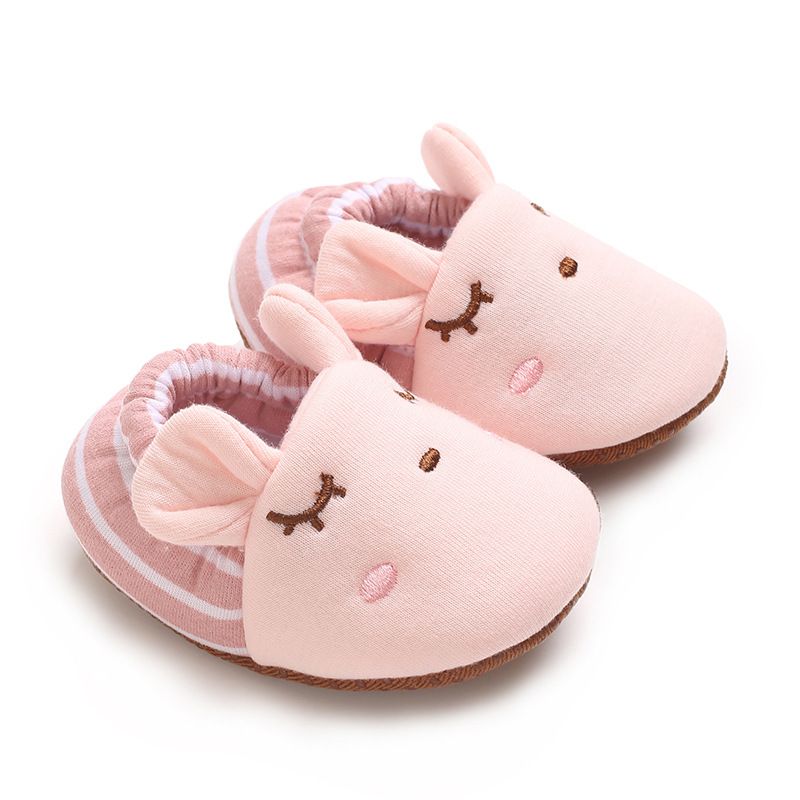 Infant Cartoon Animals Pattern Newborn Socks Shoes Kidszworld Little Toddler Non-slip Crib First Walkers Winter Baby Soft Warm Shoes 0-18 Months K0461