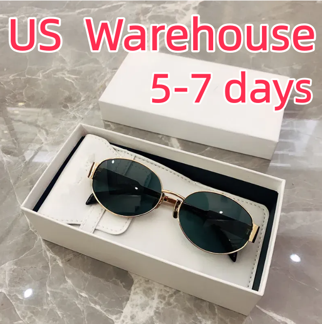Sunglasses For Women Oval Frame Designer Sunglasses 42235 Women Metal Mirror Legs Green Lens Sunglasses Retro Small Round Frame Sexy Little Women Glasses With Box