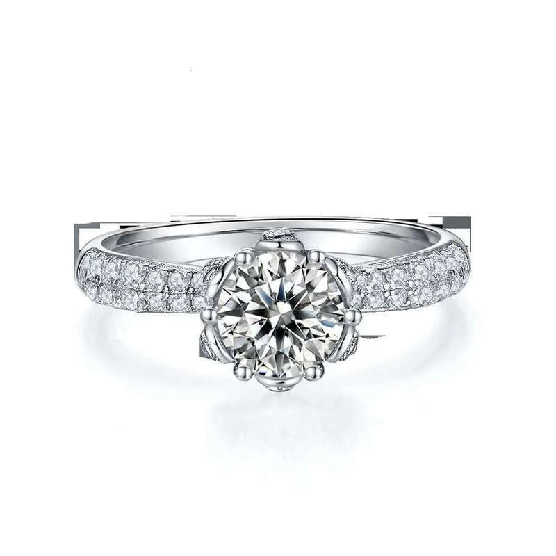 DHCollections Engagement Rings Jewelry Plated Ring Gold High Quality in Stock Sterg Sier for Women with Moissanite 1ct 6.5mm M27A
