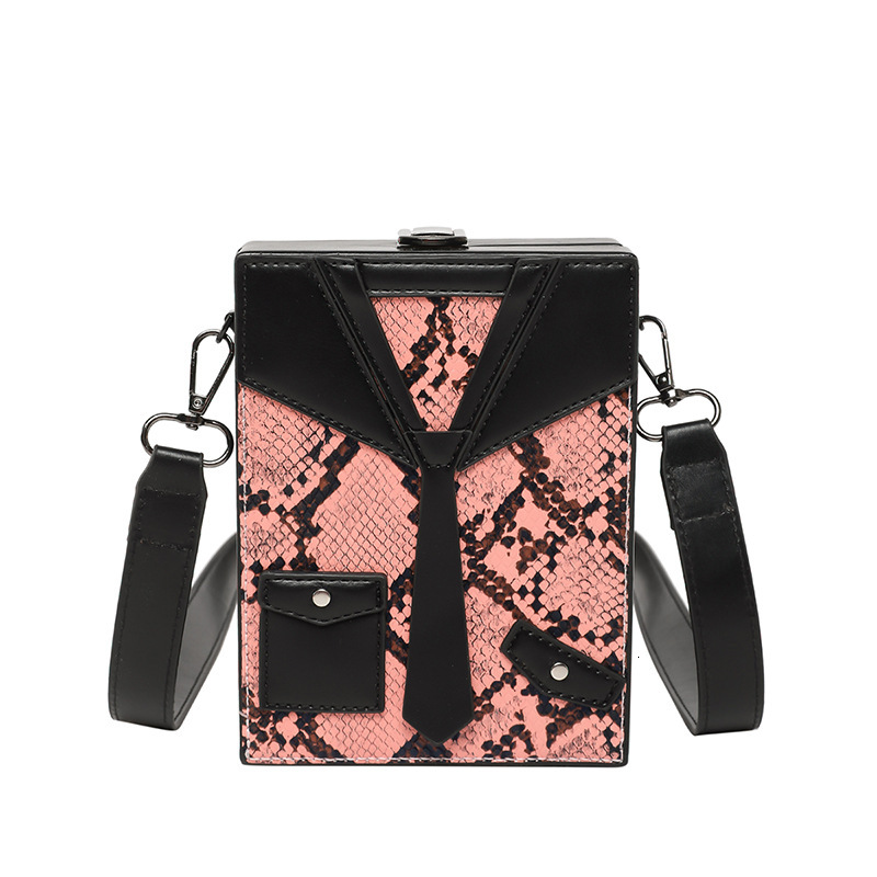 European and American fashion splicing style small square bag autumn and winter new snake skin texture luxury bag women's retro handbag designer 