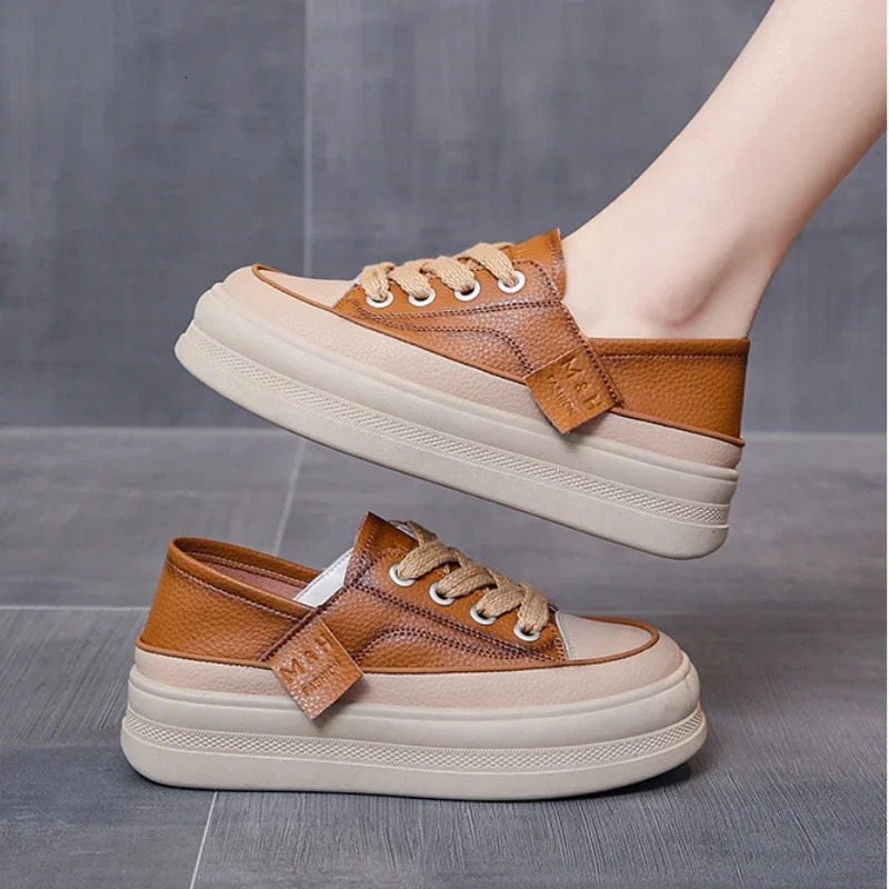 Spring Autumn Thick soled Shoes Women Walking Sneakers Casual Lace Up Travel footwear outdoors non slip Shoes Zapatos Mujer 250930