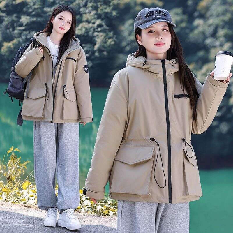 Cotton Clad Women's Winter New Korean Version Short Thick Military Style Assault Suit Loose Hooded And Cotton