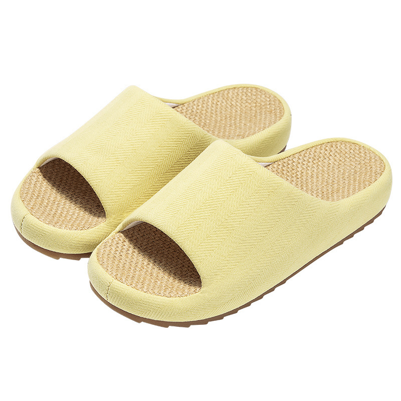 Four Seasons Summer Couple Indoor Home Non-Slip Odor-Resistant Soft Sole Floor Cotton Linen Silent Open-Toe Slippers ddmymarket