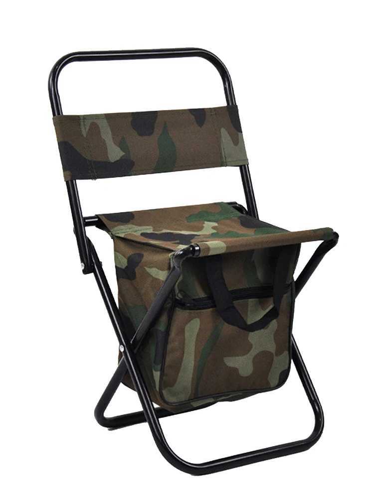 1pc Foldable Fishing Chair with Cooler Bag Portable Backrest Fishing Stool Lightweight Outdoor Folding Chair for Fishing Hunting J250930