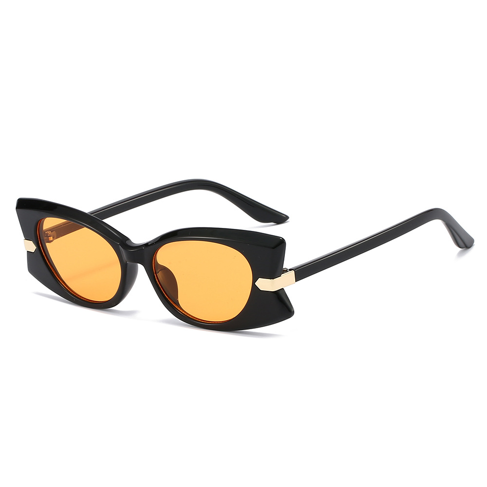 2025 New Butterfly Frame Sunglasses for Women European American Style Metallic Accent Small Rectangular Decor Trendy Shades