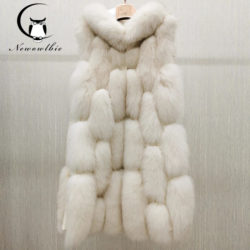 High Quality Women Real Fur Coat Winter Jacket Long Natural Vest Sheepskin Leather Hood Thick Warm Overcoat 250930
