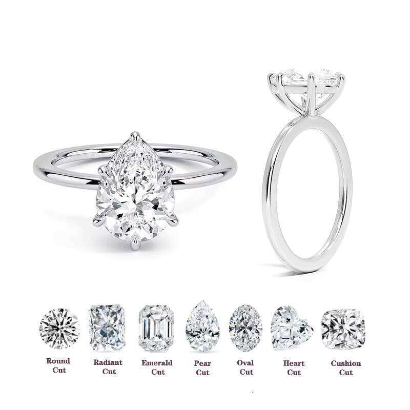 Starsgem 14K IGI Certificate 2-2.1ct HPHT CVD Pear Cut White Yellow Rose Gold Diamond Ring