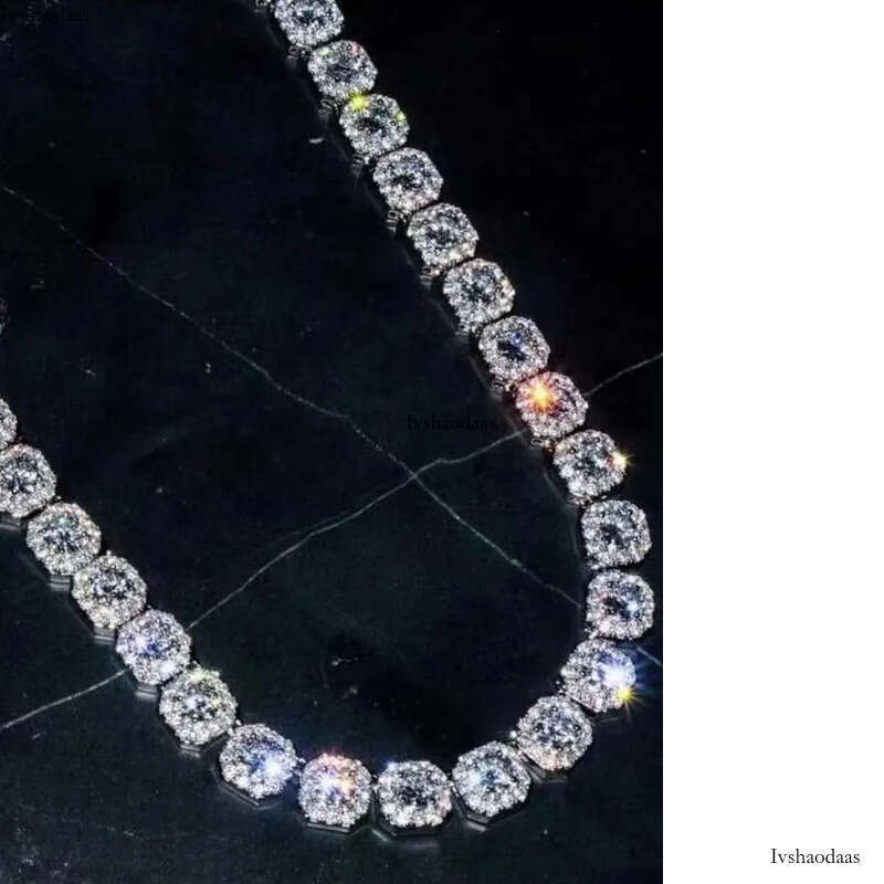 Necklace bracelet Moissanite Dia Custom Vvs Cuban k S Sier 8mm 12mm Large Tennis Chain Solid Back Hiphop