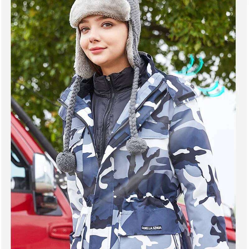 Winter Women's Ski Suit Waterproof Windproof Snowboard Wear Snow Down Cotton Jackets And Fleece Pants Jacket Female Warm Coat