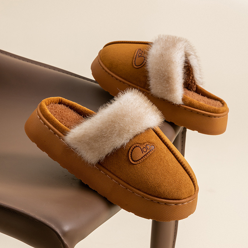 Furry Women, Outdoor Wear, 2025 New Style, Sheepskin Snow Boots, Thick Sole, Fleece Lined, Closed-Toe Cotton Slippers for Autumn and Winter ddmymarket