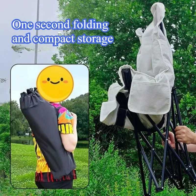 Outdoor Thickened Folding Chair Comfortable High Backrest Stable Portable Outdoor Chair Breathable Widened Seat Surface Chairs J250930