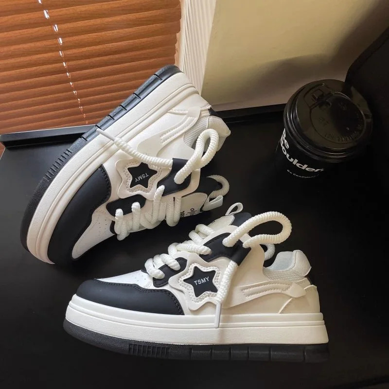 Star Lace Up Skateboard Flat Women Platform Sneakers Tennis Jogging Sneakers Outdoor Comfortable Running Sports Shoes 250930