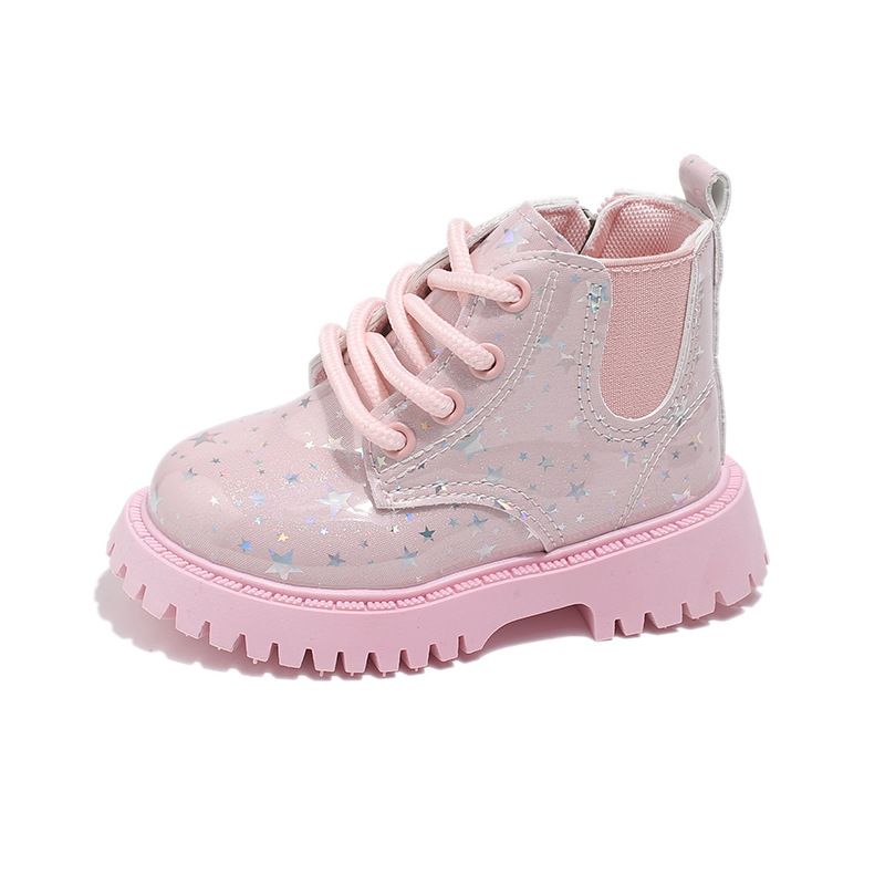 Kids Short Boots Girls Shoes New 2025 Spring Winter Soft Leather Kidszworld Children Boots Fashion Shiny Toddler Kids Ankle Boots Size 21 - 30 K0526