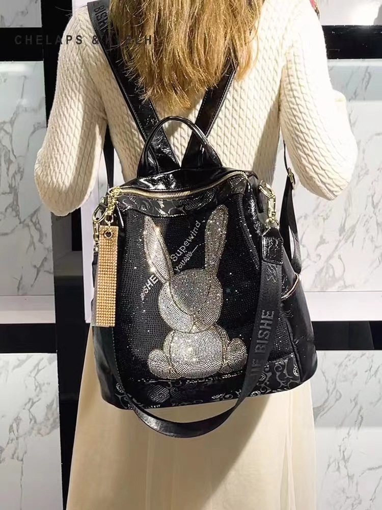 Designer Bag Hot Rhinestone Bag 2025 New Versatile Fashion Trend Women's Bag Genuine Leather Backpack Women's Crossbody Bag Luxury Bag High-