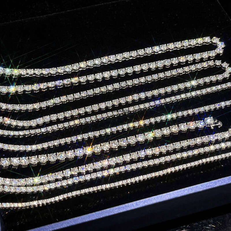 bracelet tennis Hip Hop necklace fashion Jewelry Pass Dia Tester 4mm -5mm vvs moissanite iced out cuban chain for men women