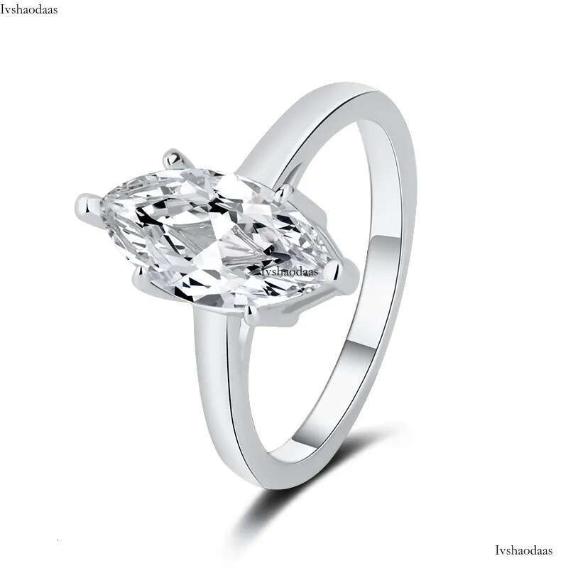 pass dia tester VVS1 D color 1CT moissanite for women sterling sier clover ring wedding rings designer jewelry woman gift with box