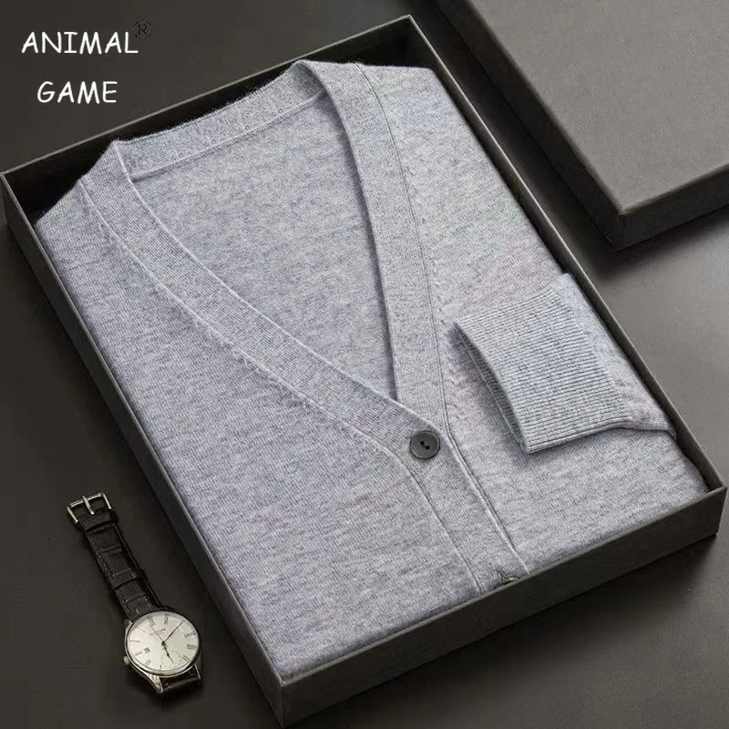 Mens Cardigan Sweatercoat VNeck Long Sleeve Button Down Knitted Sweaters Lightweight Solid Color Winter Thick Outerwear 250929
