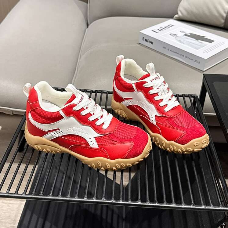 6CM ight Increase Designer Shoe Genuine Leather Thick Sole Mesh Breathable Women's Outdoor Training Casual Sports Dad Shoes