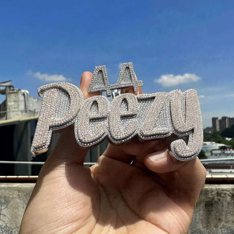 OEM Custom Hiphop Jewelry Iced Out Letter pendant VVS Moissanite s sier Hip Hop Necklace Dia Pendant for men