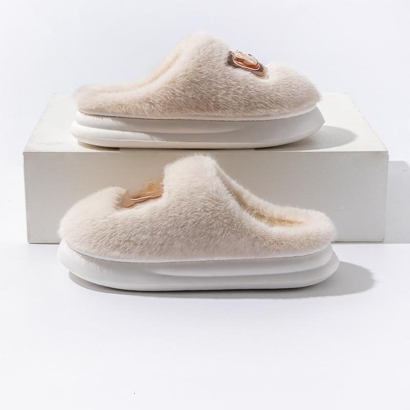 Cartoon Plush Cotton Women, Autumn and 2025 New Indoor Warm for Men, Thick Sole Non-Slip Winter Slippers ddmymarket