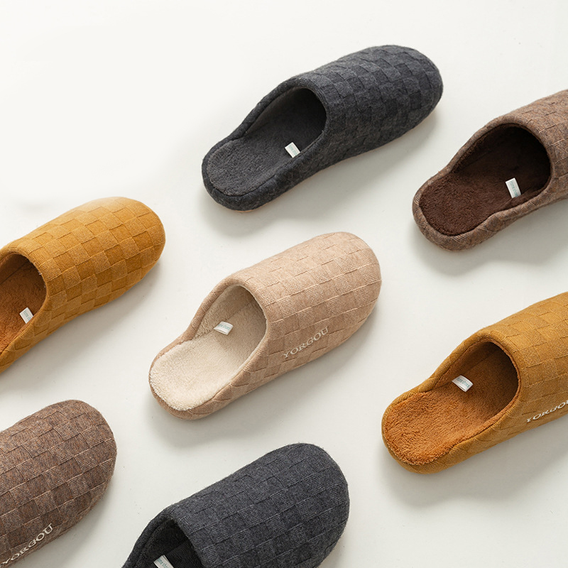Designer shoes free shipping thick soled autumn and winter non slip indoor breathable keep warm cotton slippers for men and women grey coffee yellow