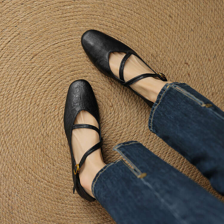 French Style Mary Jane for Women Soft Sole Granny Shoes Comfortable Versatile Flat Shoes