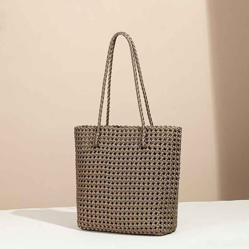Champagne Gold Windmill Knot Craft Handwoven Fashion Commuter Large Capacity Single Shoulder Tote Mother Bag