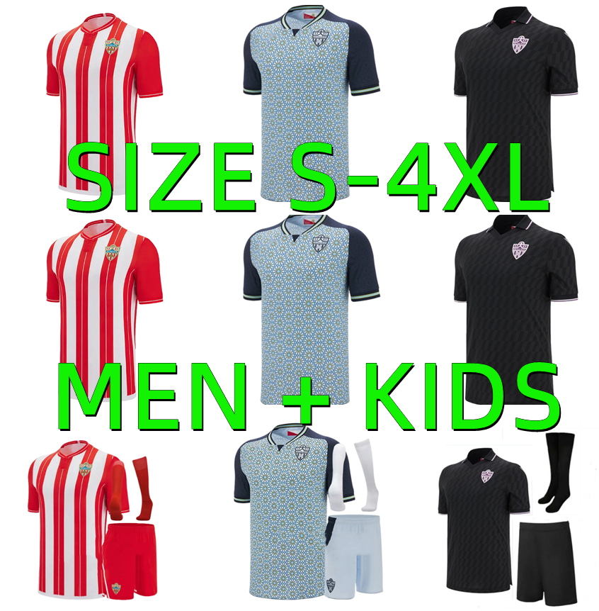 25 26 Deportiva UD Almeria Soccer Jerseys LOPY MELERO Union 2025 2026 SUAREZ ARRIBAS Football Shirts ROBERTONE LEO BAPTISTAO EDGAR Men Uniforms kids kits Set
