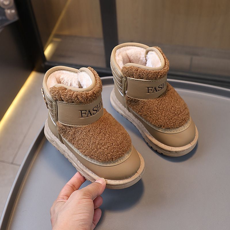Kids Snow Boots Winter Plus Velvet Youth Short Boots Thick Warm Plush Boots Kidszworld for Girls Boys Lamb Wool Toddler Shoes Footwear Size 25 - 36 K0