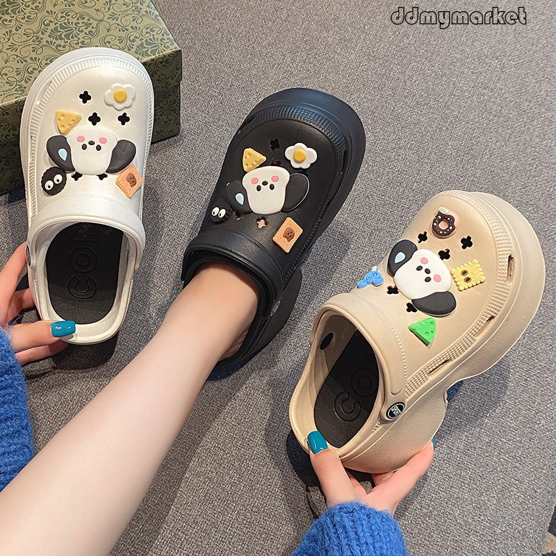 Women's New Summer Outdoor Versatile Thick Soft Sole Height Increasing 9cm Hole Slippers ddmymarket