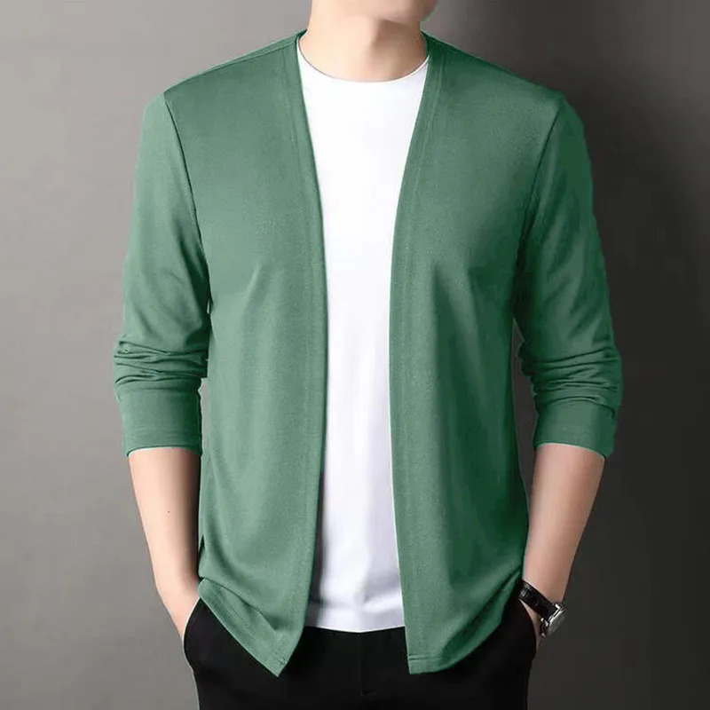 Cardigan Jacket Mens Spring and Autumn LongSleeved Casual Versatile Outer Wear Tops Trendy 250929
