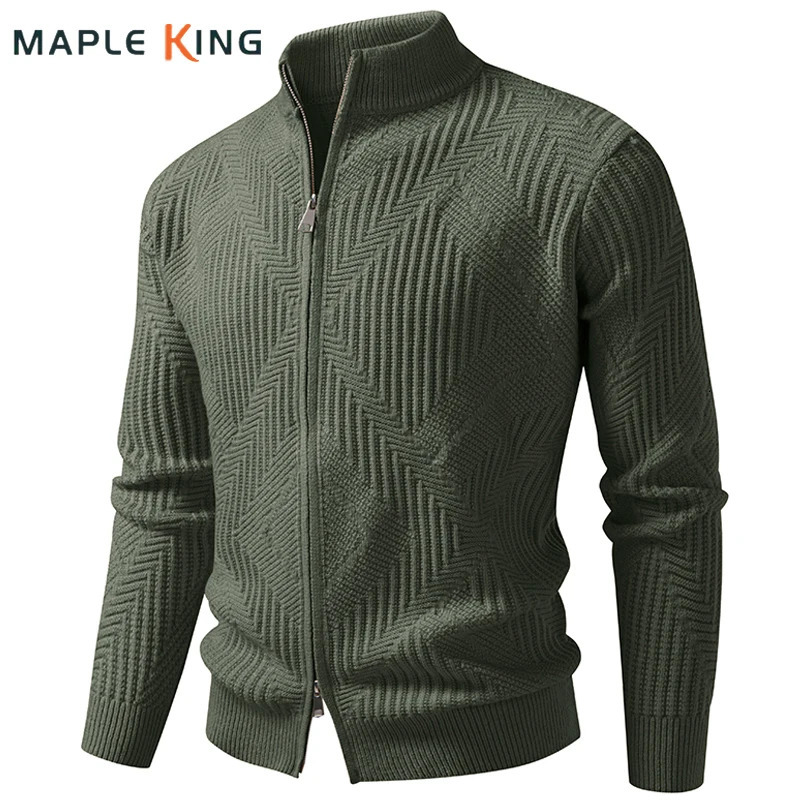Mens Sweaters Vintage Coats Knitted Cardigan Hombres 2025 Fall Clothes Warm Military Solid Color Zipper Man Outwear 4XL 250929