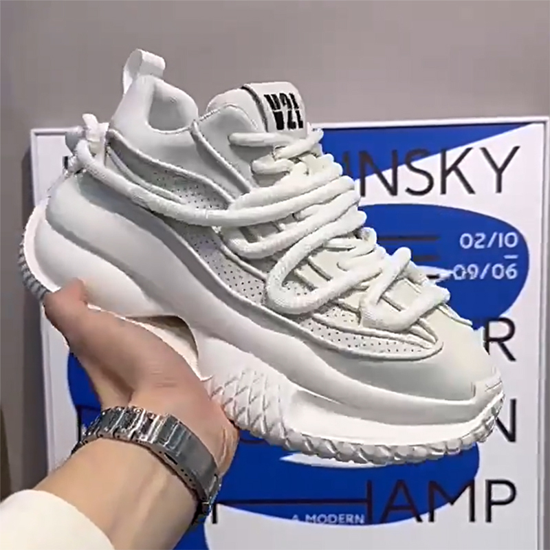 designer shoes platform sneakers pure black white breathable non-slip thick-soled mens shoes comfort versatile trainers size 39-44
