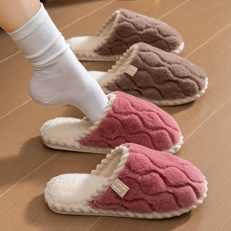Cotton Women, Spring, Autumn, Indoor Non-Slip Home Warm Couple Winter Plush Slippers for Men ddmymarket