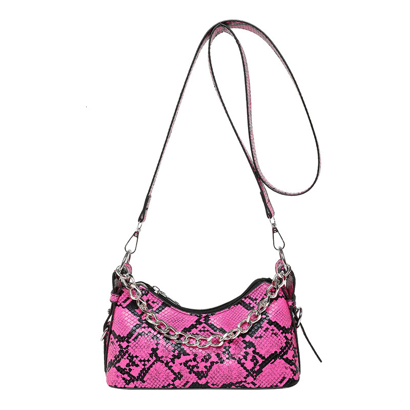 European and American style snake skin pattern women's fashionable armpit bag autumn and winter new item chain design retro luxury bag designer b