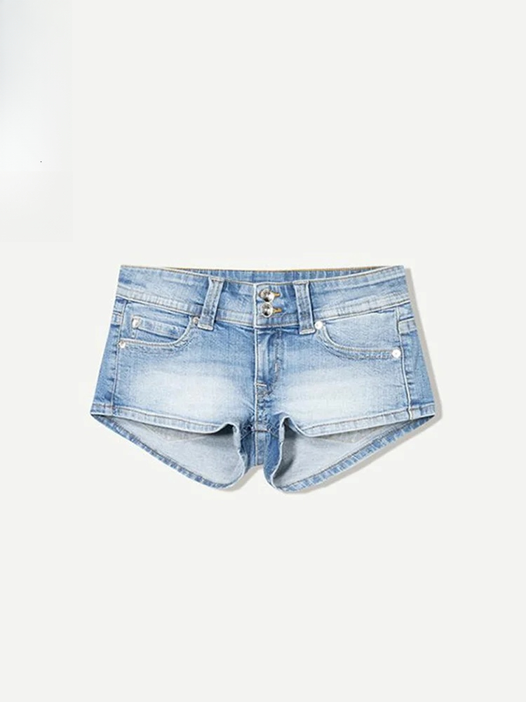 Summer Sexy Woman Denim Mini Pants Slim Low Waist Pockets Straight Short Jeans 2025 New Fashion High Street Women's Trousers dongdumaoyi