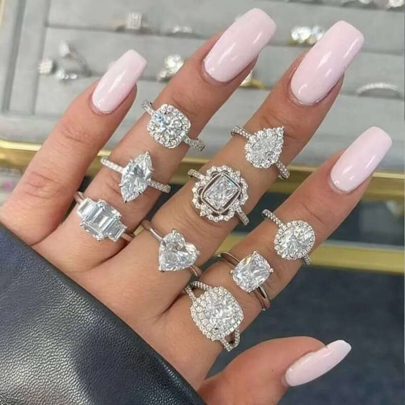 Custom Setting Shanks Dia Builder Magnetic Design Engagement Wedding Rings Set Trendy Moissanite Display Sample Selling Tool