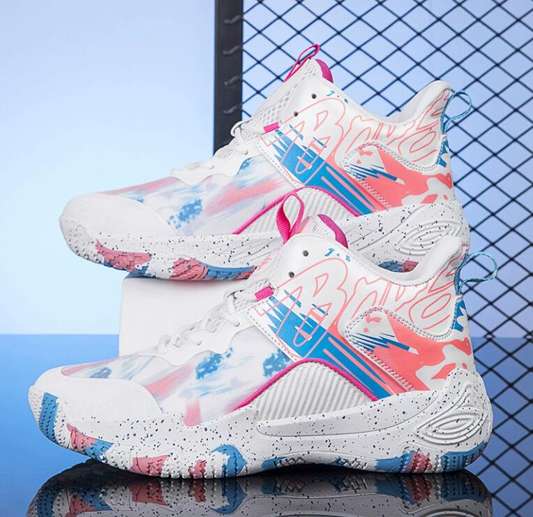 New Mandarin Duck Basketball Shoes Men's Mid Top Casual Sneakers Junior High School Students Professional Practical Trendy Sports Shoes Z 10.1-6