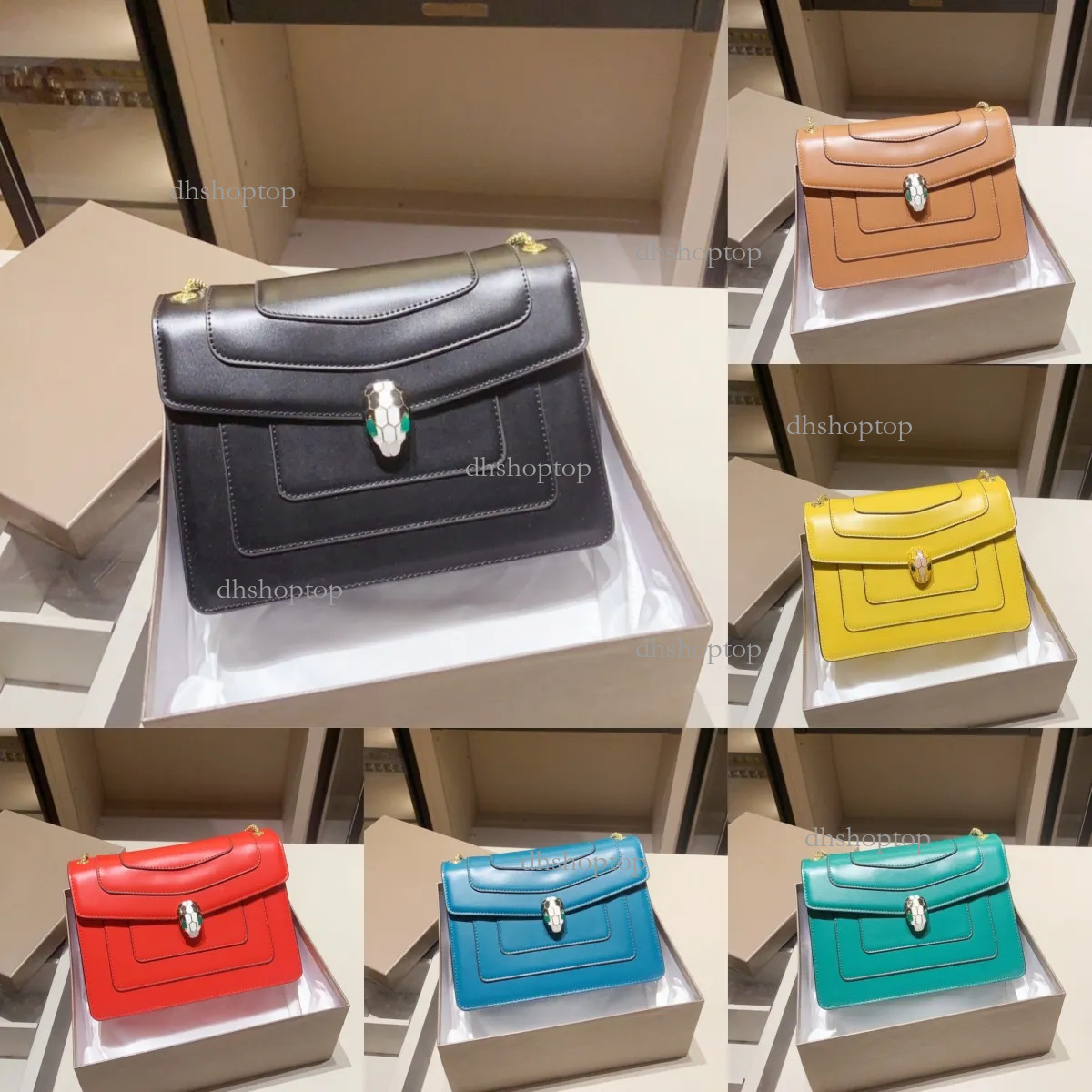 Womens men serpentine Shoulder 10a Designer bag Classic Flap snake Clutch quilted Leather Bag handbag tote Crossbody Purse top handle gold Messenger Bags