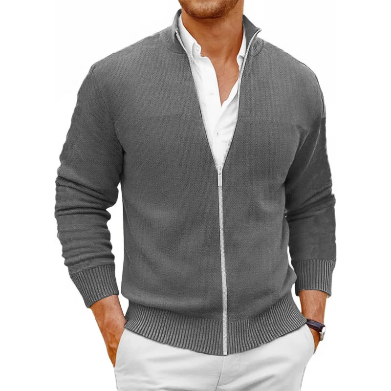 Animal Game Mens Knit Zipper SweaterCoats Slim Fit Sweaters Stand Collar Fall Winter Cardigan Sweater Jumper Warm Streetwear 250929
