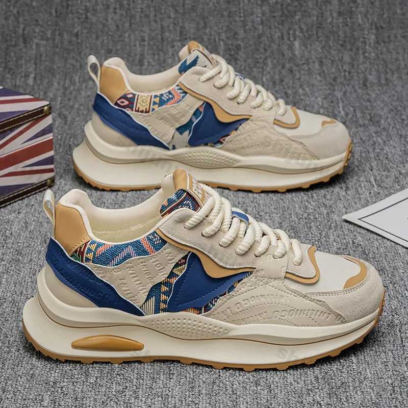Men Sneakers 2025 Spring Autumn New Comfortable Outdoor Non Slip Running Shoes Trend Wearresistant Vintage Lace Up Casual Shoes Z250930